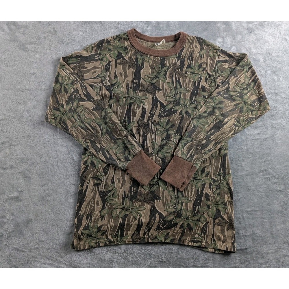 VTG Rothco Camo Shirt Mens Small Smokey Branch Long Sleeve Hunting USA Made READ